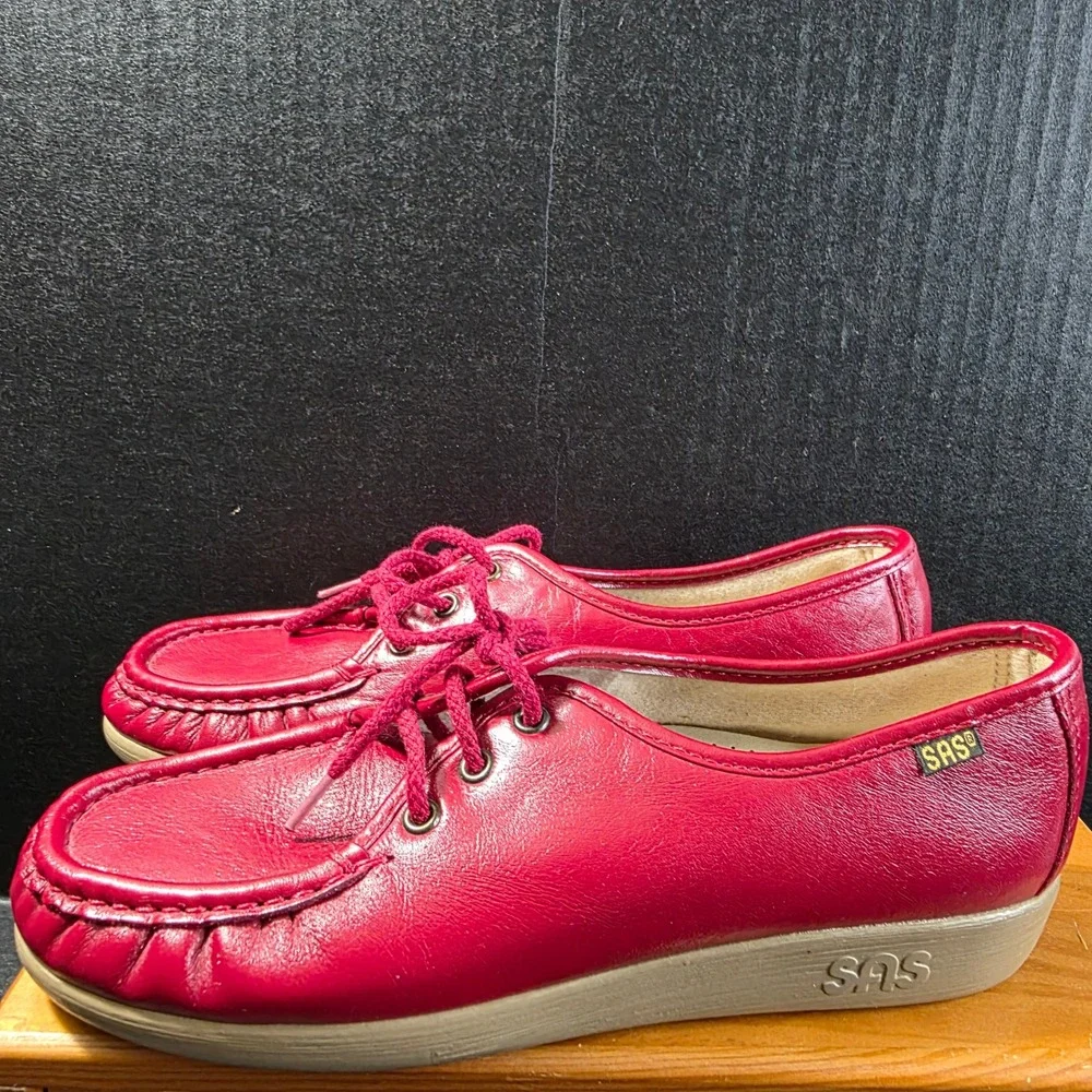 SAS Free Time Leather Comfort Shoes Bundle Black Red Brown Womens 7.5 N USA